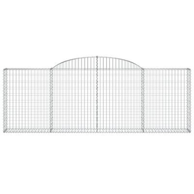 vidaXL Arched Gabion Baskets 5 pcs 300x30x100/120 cm Galvanised Iron