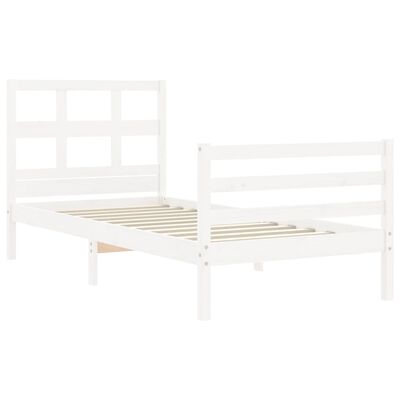 vidaXL Bed Frame without Mattress White 90x200 cm Solid Wood