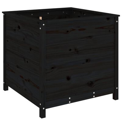 vidaXL Garden Planter Black 82.5x82.5x78 cm Solid Wood Pine