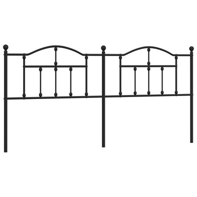 vidaXL Metal Headboard Black 193 cm