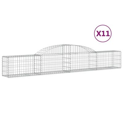 vidaXL Arched Gabion Baskets 11 pcs 300x30x40/60 cm Galvanised Iron