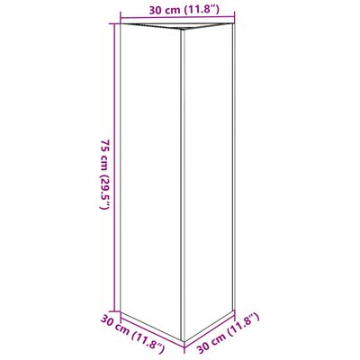 vidaXL Garden Planter White Triangular 30x26x75 cm Steel