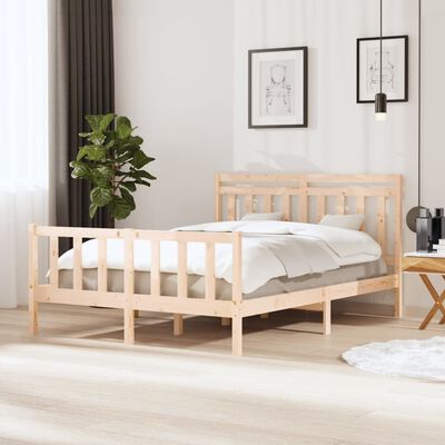 vidaXL Bed Frame without Mattress King Size Solid Wood