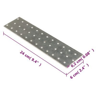 vidaXL Perforated Plates 40 pcs 2 mm 240x60 mm Galvanised Steel