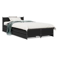 vidaXL Bed Frame with Drawers without Mattress Black 75x190 cm Small Single