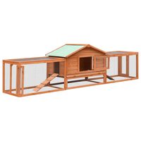 vidaXL Rabbit Hutch Solid Pine & Fir Wood 310x70x87 cm