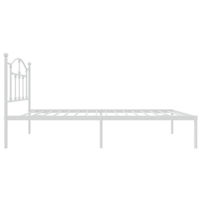 vidaXL Metal Bed Frame without Mattress with Headboard White 75x190 cm Small Single