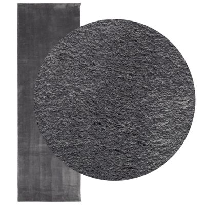 vidaXL Rug HUARTE Short Pile Soft and Washable Anthracite 80x250 cm