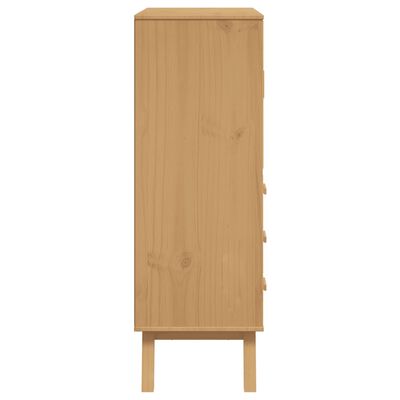 vidaXL Highboard OLDEN Grey and Brown 85x43x125 cm Solid Wood Pine