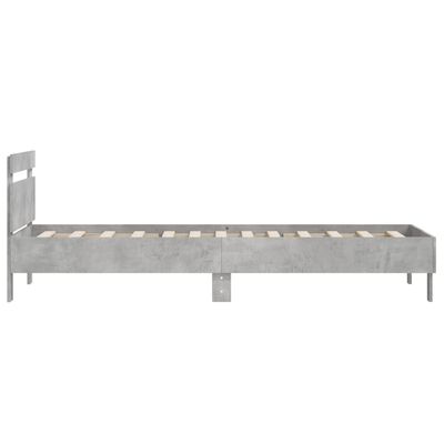 vidaXL Bed Frame without Mattress with Headboard Concrete Grey 100x200 cm