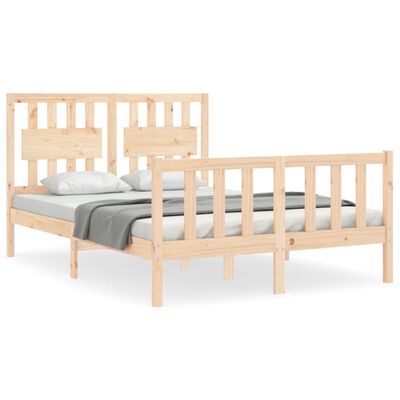 vidaXL Bed Frame without Mattress Small Double Solid Wood Pine