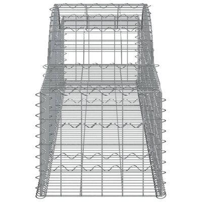 vidaXL Arched Gabion Baskets 15 pcs 300x50x40/60 cm Galvanised Iron