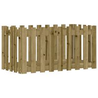 vidaXL Garden Raised Bed with Fence Design 100x50x50 cm Impregnated Wood Pine