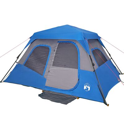 vidaXL Family Tent 6-Person Blue Quick Release Waterproof