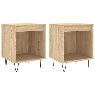 vidaXL Bedside Cabinets 2 pcs Sonoma Oak 40x35x50 cm Engineered Wood