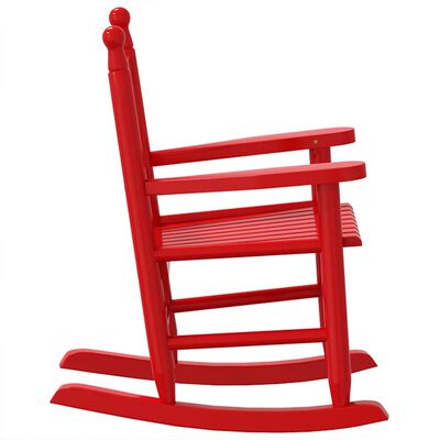 vidaXL Rocking Chair for Children Red Solid Wood Poplar