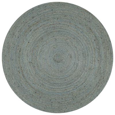 vidaXL Handmade Rug Jute Round 90 cm Olive Green