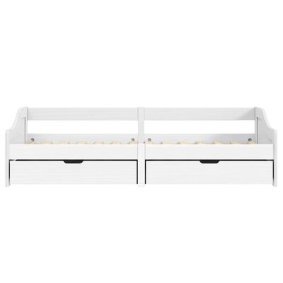 vidaXL Day Bed with 2 Drawers without Mattress "IRUN" White 90x200 cm