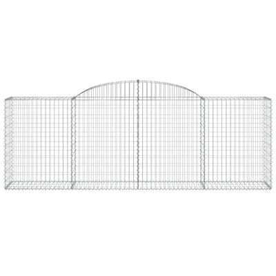 vidaXL Arched Gabion Baskets 4 pcs 300x50x100/120 cm Galvanised Iron