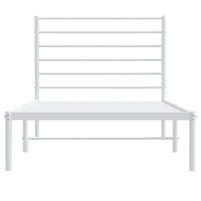 vidaXL Metal Bed Frame without Mattress with Headboard White 100x190 cm