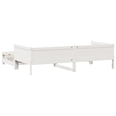 vidaXL Daybed with Trundle and Drawers without Mattress White 80x200 cm