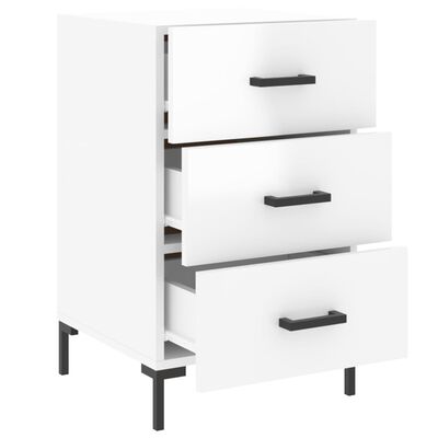 vidaXL Bedside Cabinet High Gloss White 40x40x66 cm Engineered Wood