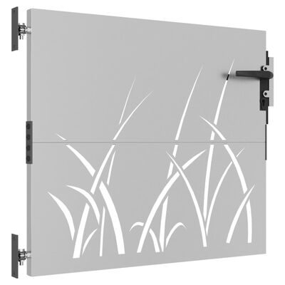 vidaXL Garden Gate 85x100 cm Corten Steel Grass Design