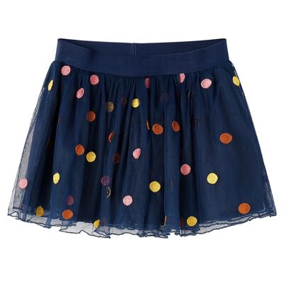 Kids' Tulle Skirt with Polka Dot Navy Blue 140