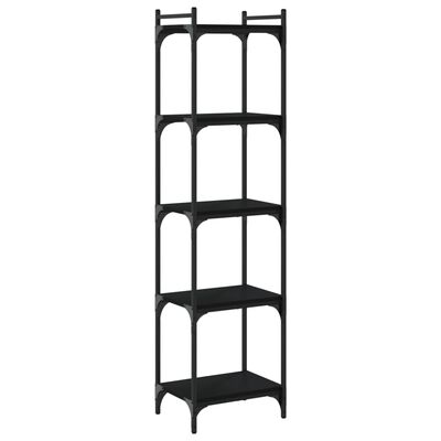 vidaXL Bookcase 5-Tier Black 40x30x154 cm Engineered Wood