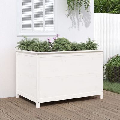 vidaXL Garden Raised Bed White 119.5x82.5x78 cm Solid Wood Pine