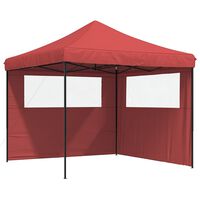 vidaXL Foldable Party Tent Pop-Up with 2 Sidewalls Burgundy