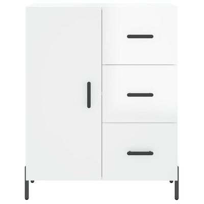 vidaXL Highboard High Gloss White 69.5x34x180 cm Engineered Wood