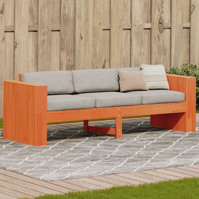 vidaXL Garden Sofa 3-Seater Wax Brown 189x60x62 cm Solid Wood Pine