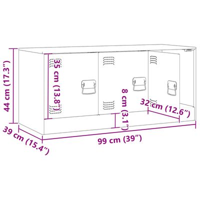 vidaXL TV Cabinet Olive Green 99x39x44 cm Steel