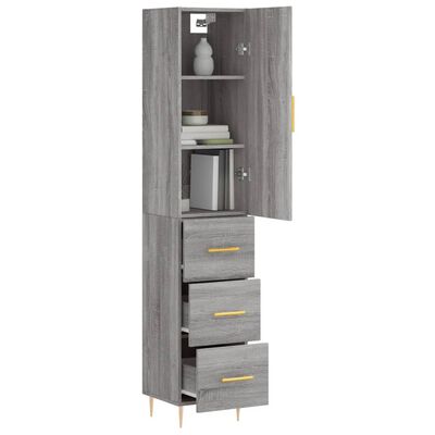 vidaXL Highboard Grey Sonoma 34.5x34x180 cm Engineered Wood