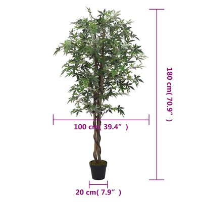 vidaXL Artificial Maple Tree 672 Leaves 180 cm Green