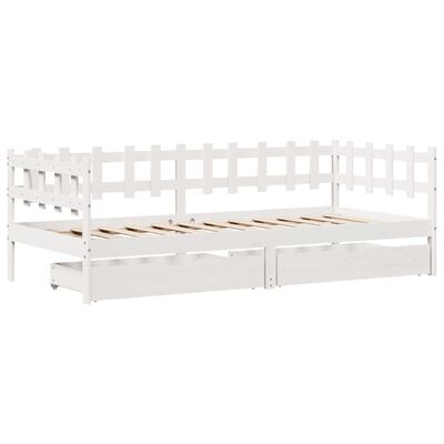 vidaXL Daybed with Drawers without Mattress White 80x200 cm Solid Wood