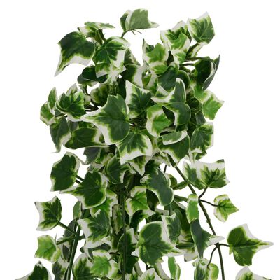 vidaXL Artificial Hanging Plants 12 pcs 339 Leaves 90 cm Green and White