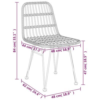 vidaXL 3 Piece Garden Dining Set Poly Rattan