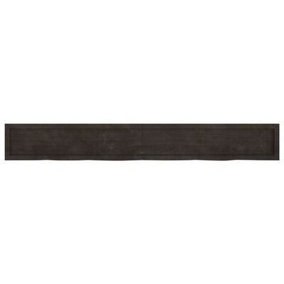 vidaXL Bathroom Countertop Dark Brown 220x30x(2-4) cm Treated Solid Wood