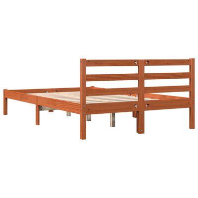 vidaXL Bed Frame without Mattress Wax Brown 140x200 cm Solid Wood Pine