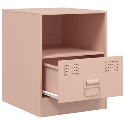 vidaXL Bedside Cabinet Pink 34.5x39x44 cm Steel