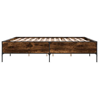 vidaXL Bed Frame without Mattress Smoked Oak 180x200 cm Super King