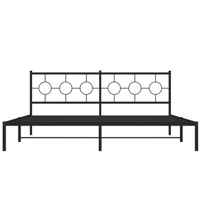 vidaXL Metal Bed Frame without Mattress with Headboard Black 193x203 cm