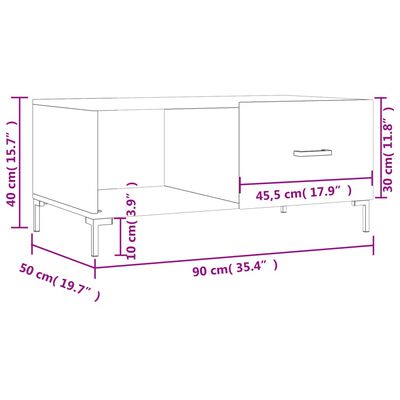 vidaXL Coffee Table Black 90x50x40 cm Engineered Wood