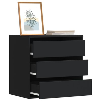 vidaXL Corner Chest of Drawers Black 60x41x58 cm Engineered Wood