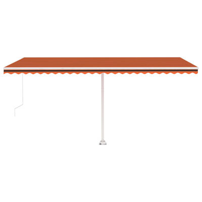 vidaXL Freestanding Manual Retractable Awning 500x300 cm Orange/Brown