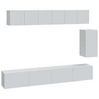 vidaXL 6 Piece TV Cabinet Set White Engineered Wood