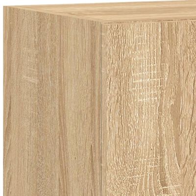 vidaXL TV Wall Cabinet with LED Lights Sonoma Oak 30.5x35x70 cm