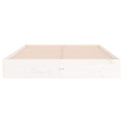 vidaXL Bed Frame without Mattress White Solid Wood 120x200 cm